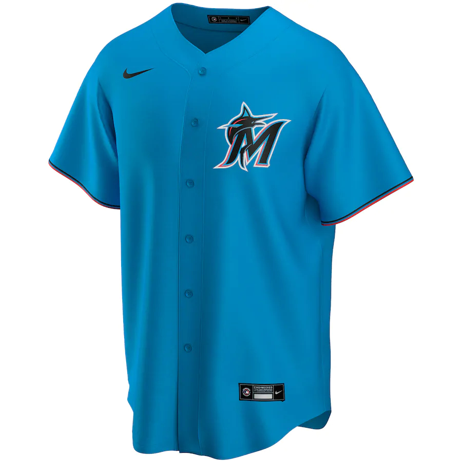 Alternative view of Miami Marlins Alternate 2020 Official Replica Team Jersey ÃƒÂ¢Ã¢â€šÂ¬Ã¢â‚¬Å“ Blue