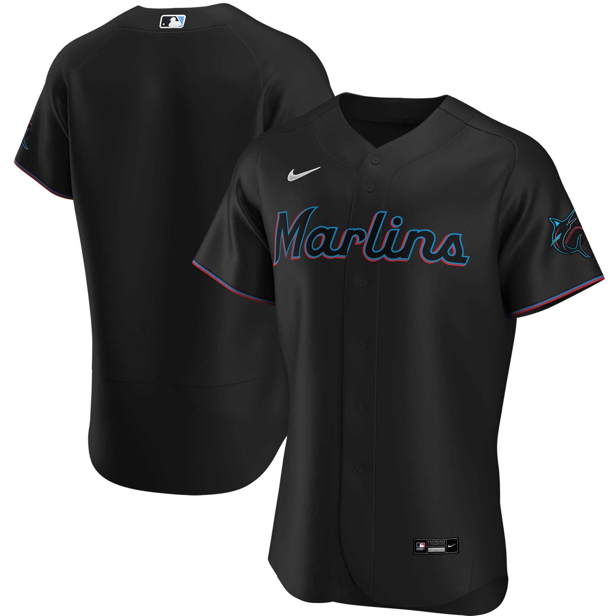 Miami Marlins Alternate Authentic Team Jersey - Black