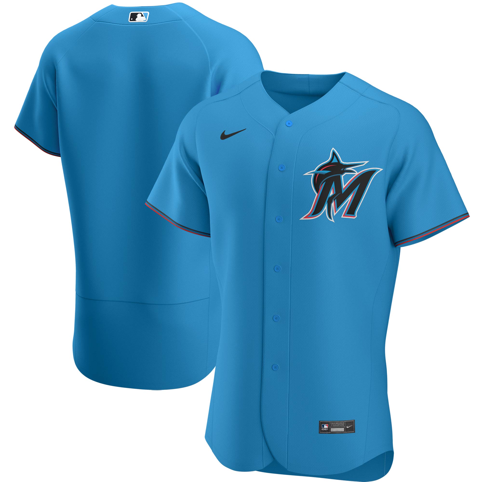 Alternative view of Miami Marlins Alternate Authentic Team Jersey – Blue