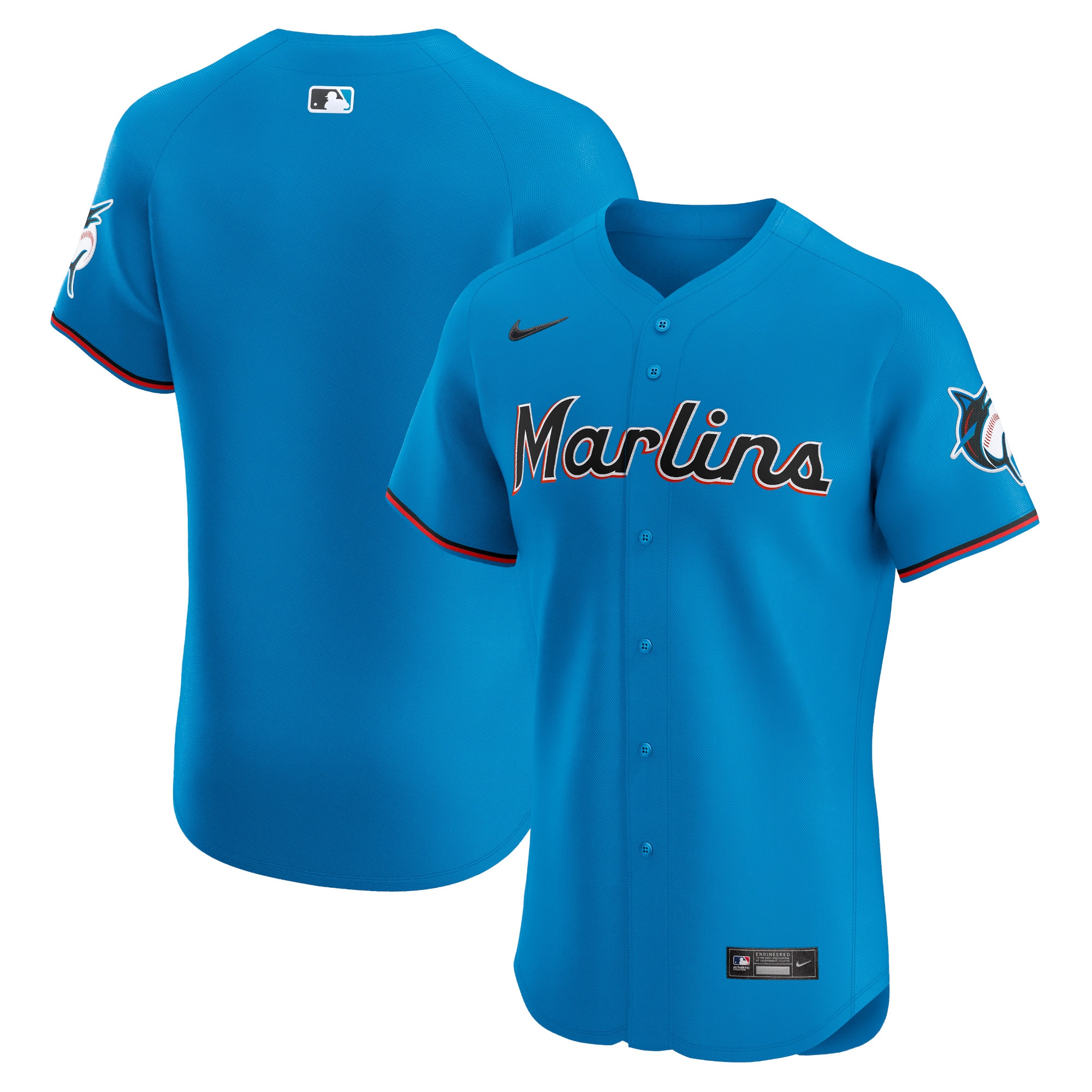 Miami Marlins Alternate Vapor Premier Elite Patch Jersey - Blue