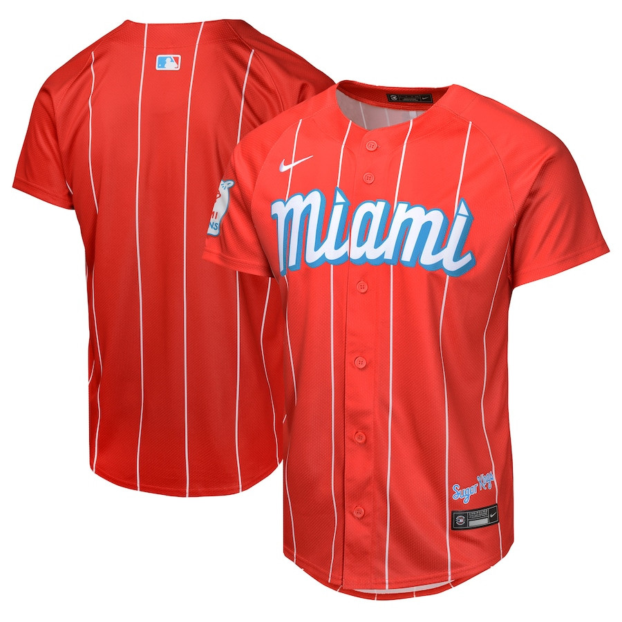 Miami Marlins City Connect Limited YOUTH Jersey - Red 