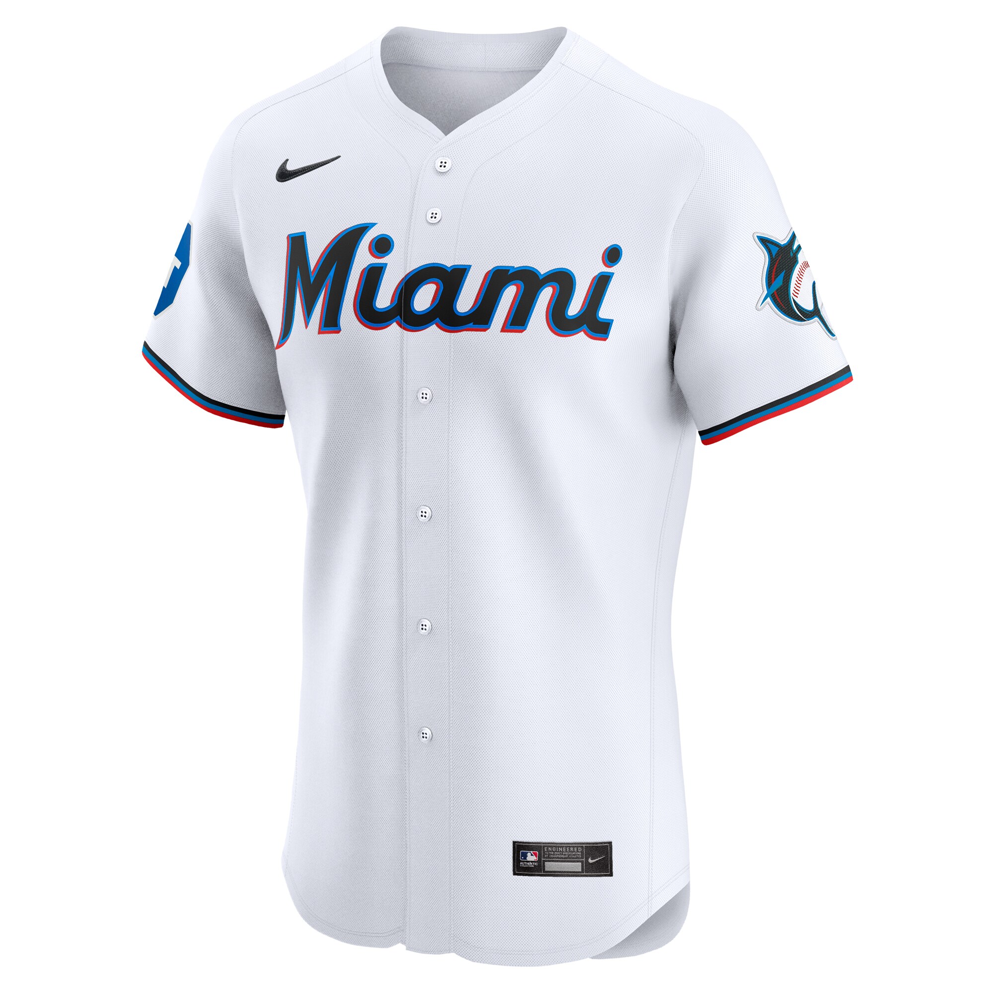 Alternative view of Miami Marlins Home Elite Patch Jersey - White