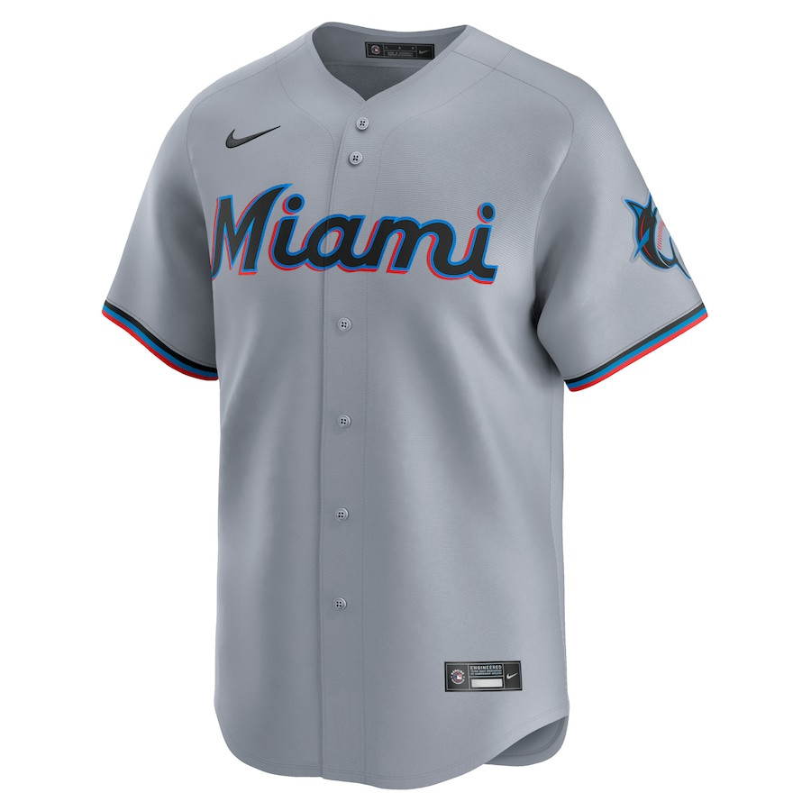 Alternative view of Miami Marlins Road Limited Men Jersey - Gray 