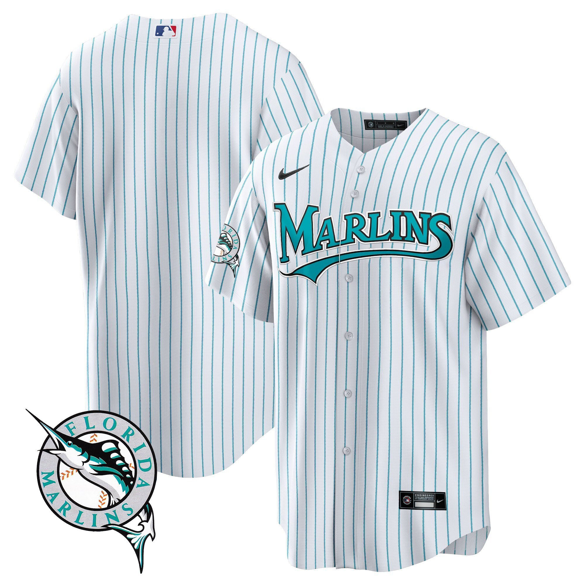 Miami Marlins Throwback Men Jersey - White 