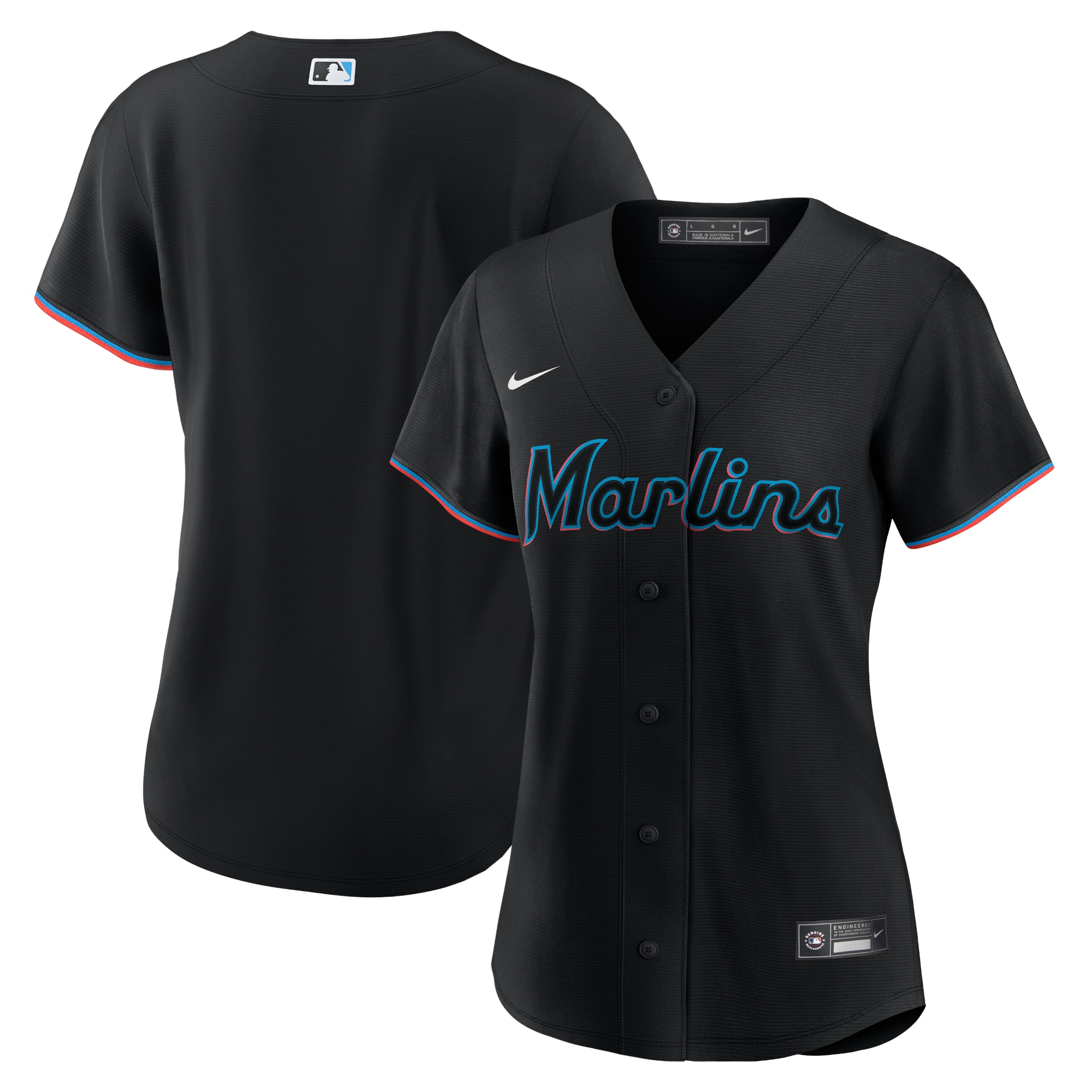 Miami Marlins Women's Alternate Replica Team Jersey - Black