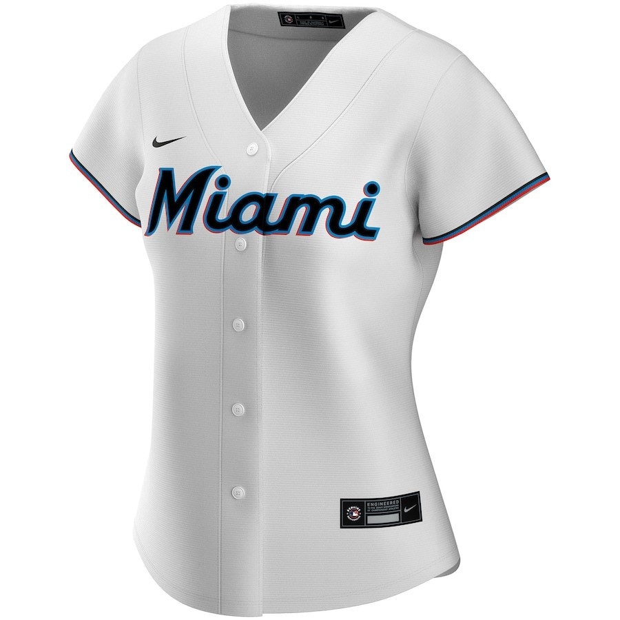 Alternative view of Miami Marlins Women's Home Custom Jersey - White 