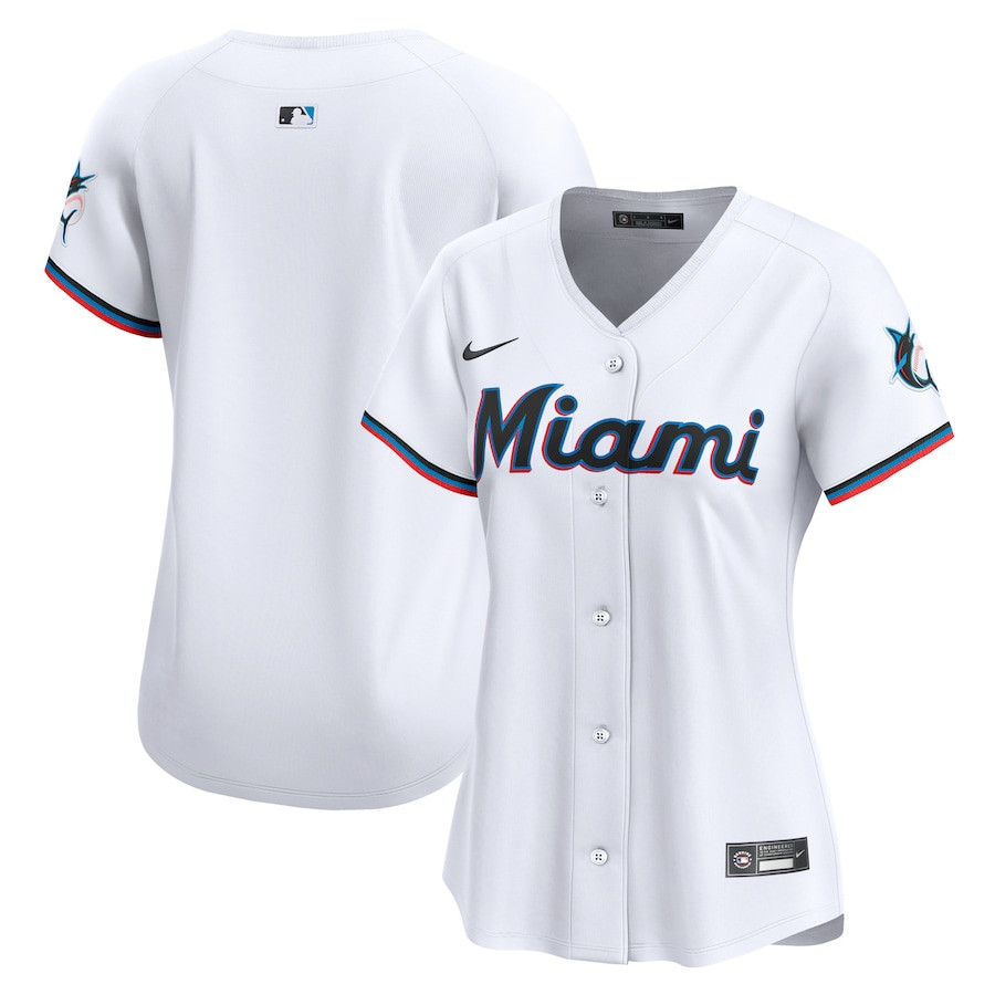 Miami Marlins Women's Home Limited Jersey - White 