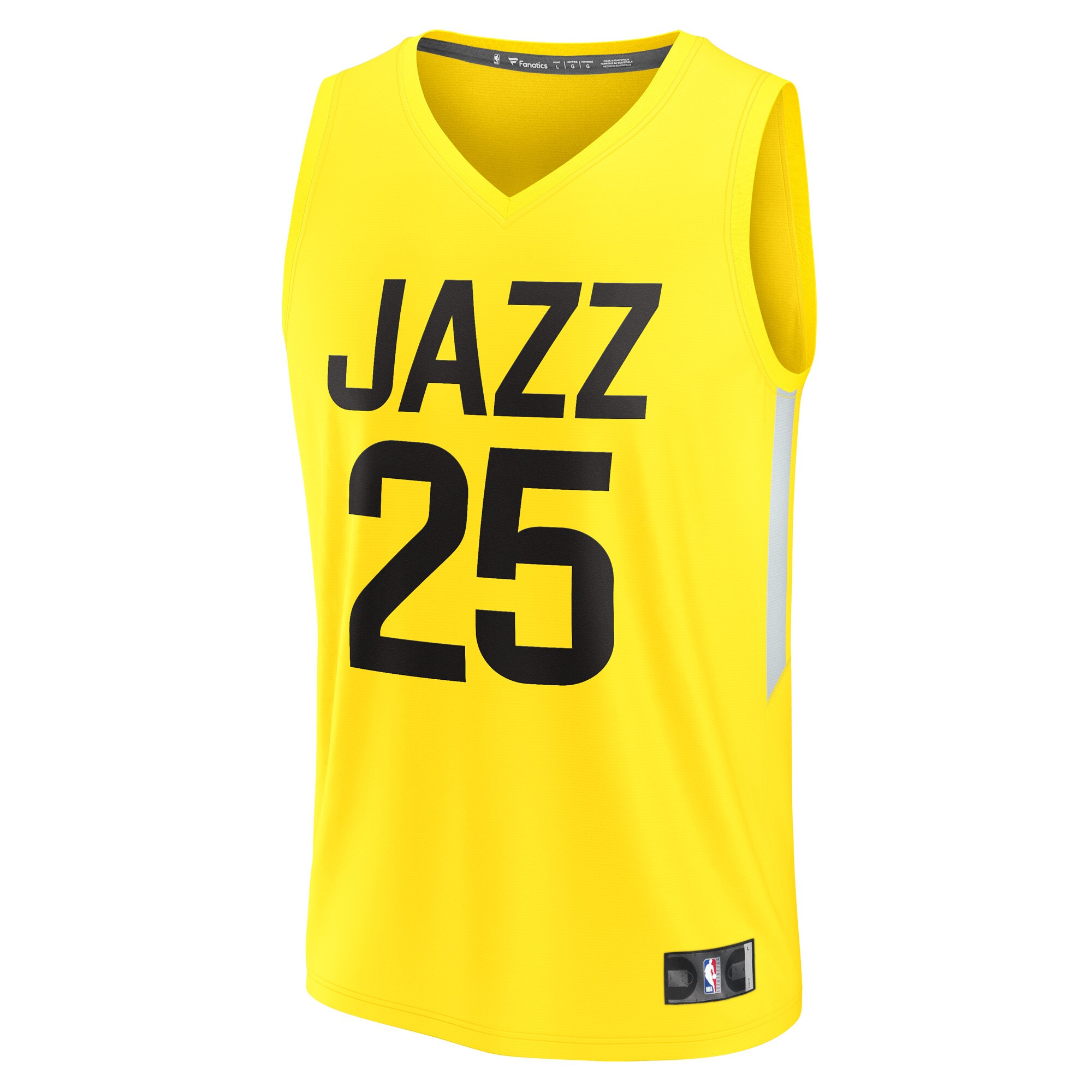 Alternative view of Micah Potter Utah Jazz Fanatics Fast Break Player Jersey - Icon Edition - Yellow