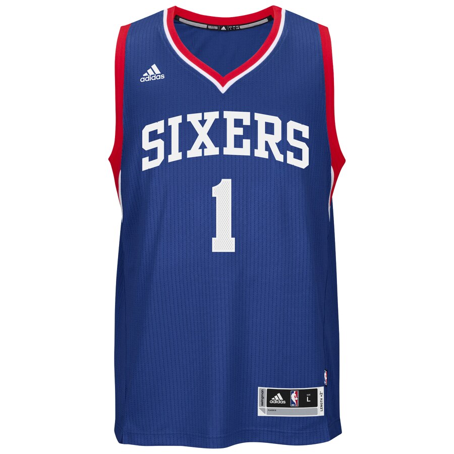Alternative view of Michael Carter-williams Philadelphia 76ers Adidas Youth 2014-15 New Swingman Road Jersey - Royal Blue
