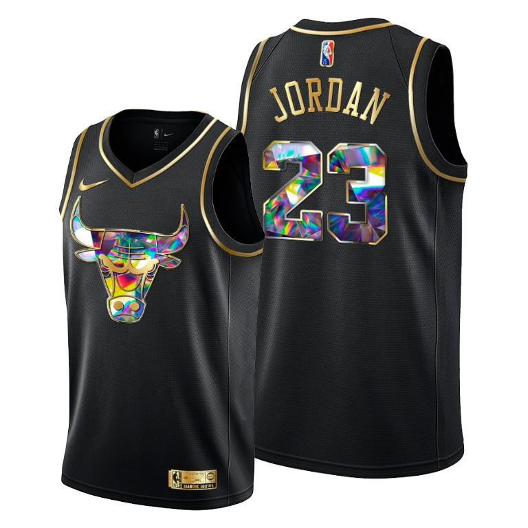 Michael Jordan 23 Chicago Bulls 75th Anniversary Team Black Jersey - Men - JS996 
