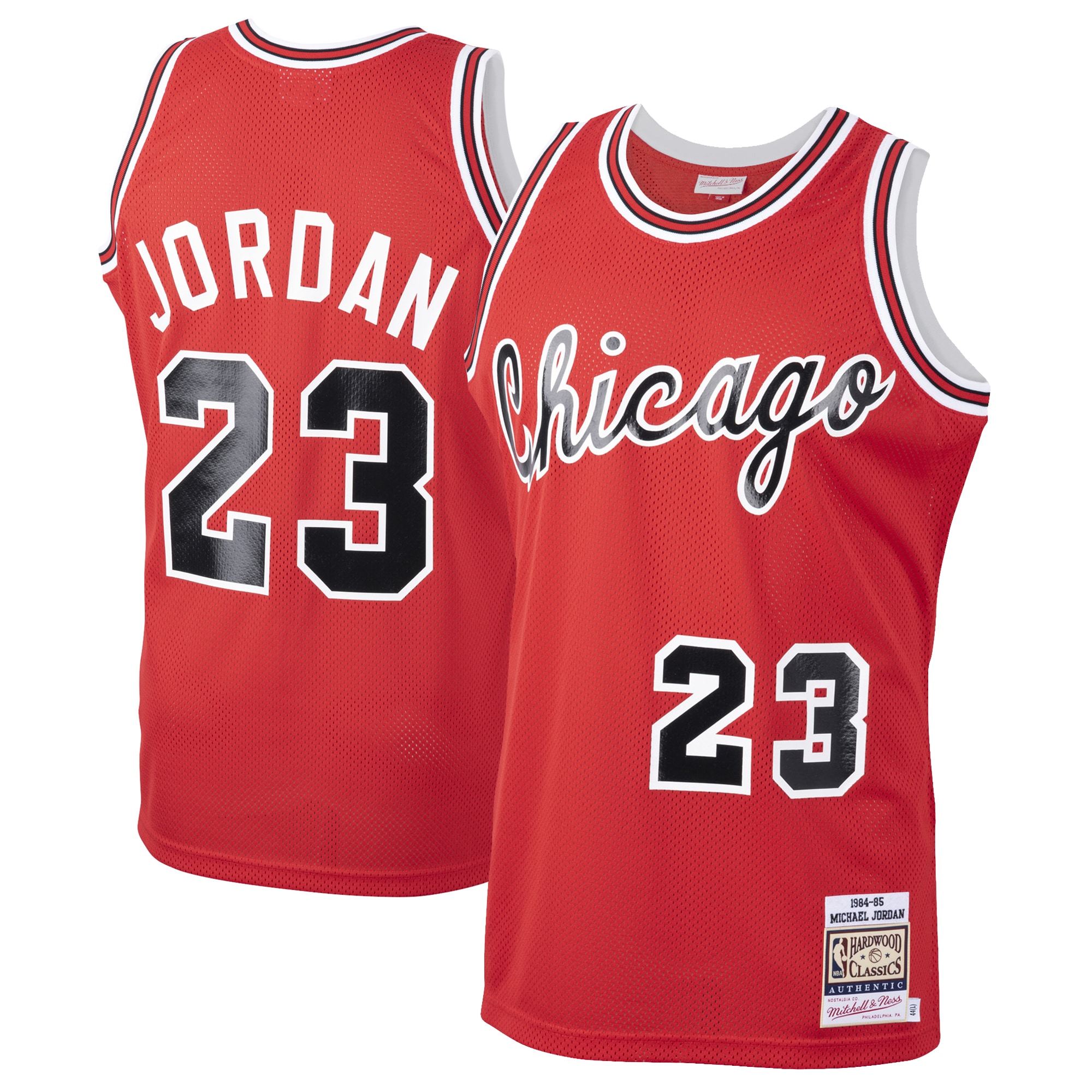 Alternative view of Michael Jordan Chicago Bulls Mitchell & Ness 1984-85 Hardwood Classics Rookie Authentic Jersey - Red