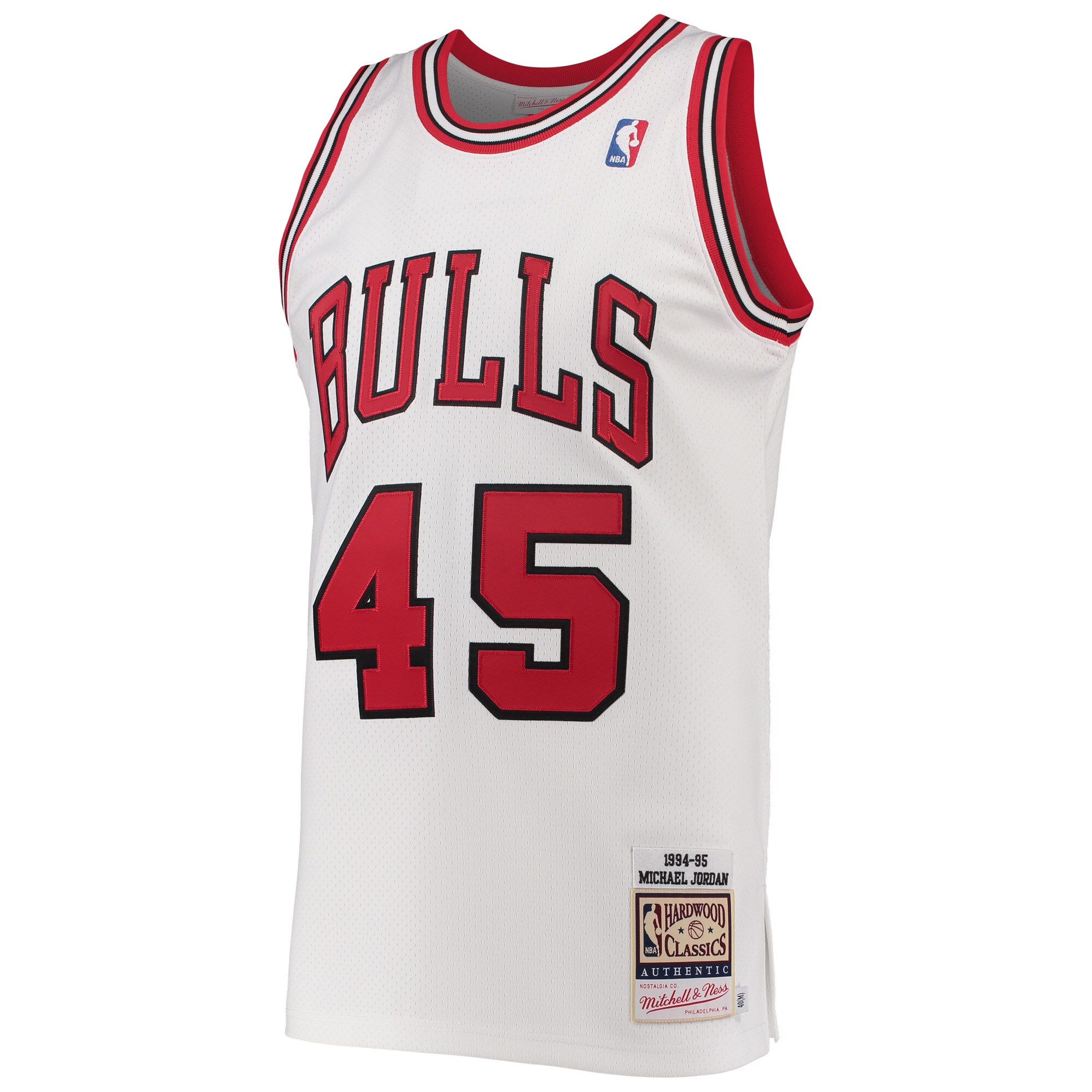 Alternative view of Michael Jordan Chicago Bulls Mitchell & Ness 1994-95 Hardwood Classics Authentic Player Jersey - White
