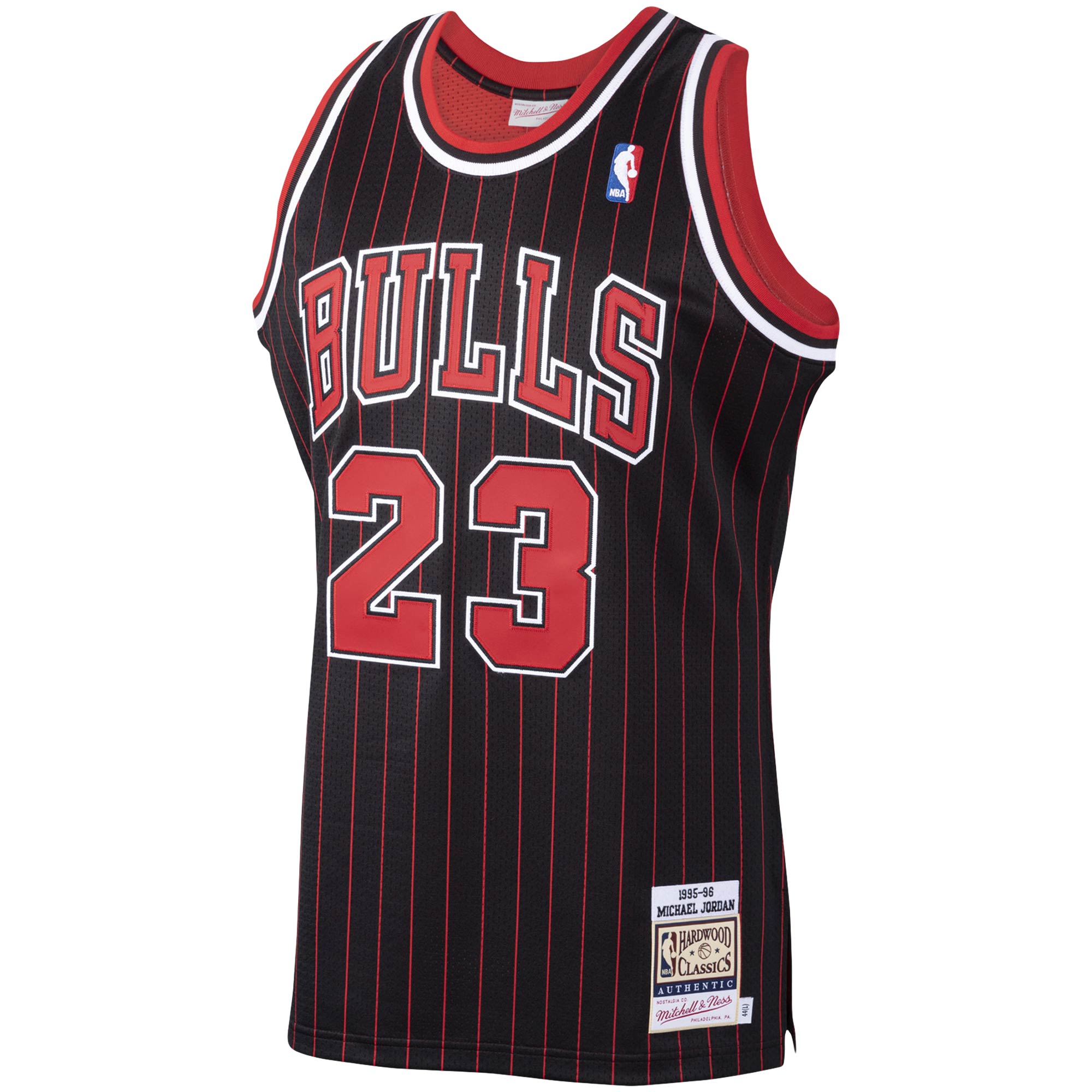 Alternative view of Michael Jordan Chicago Bulls Mitchell & Ness 1995/96 Hardwood Classics Authentic Jersey - Black