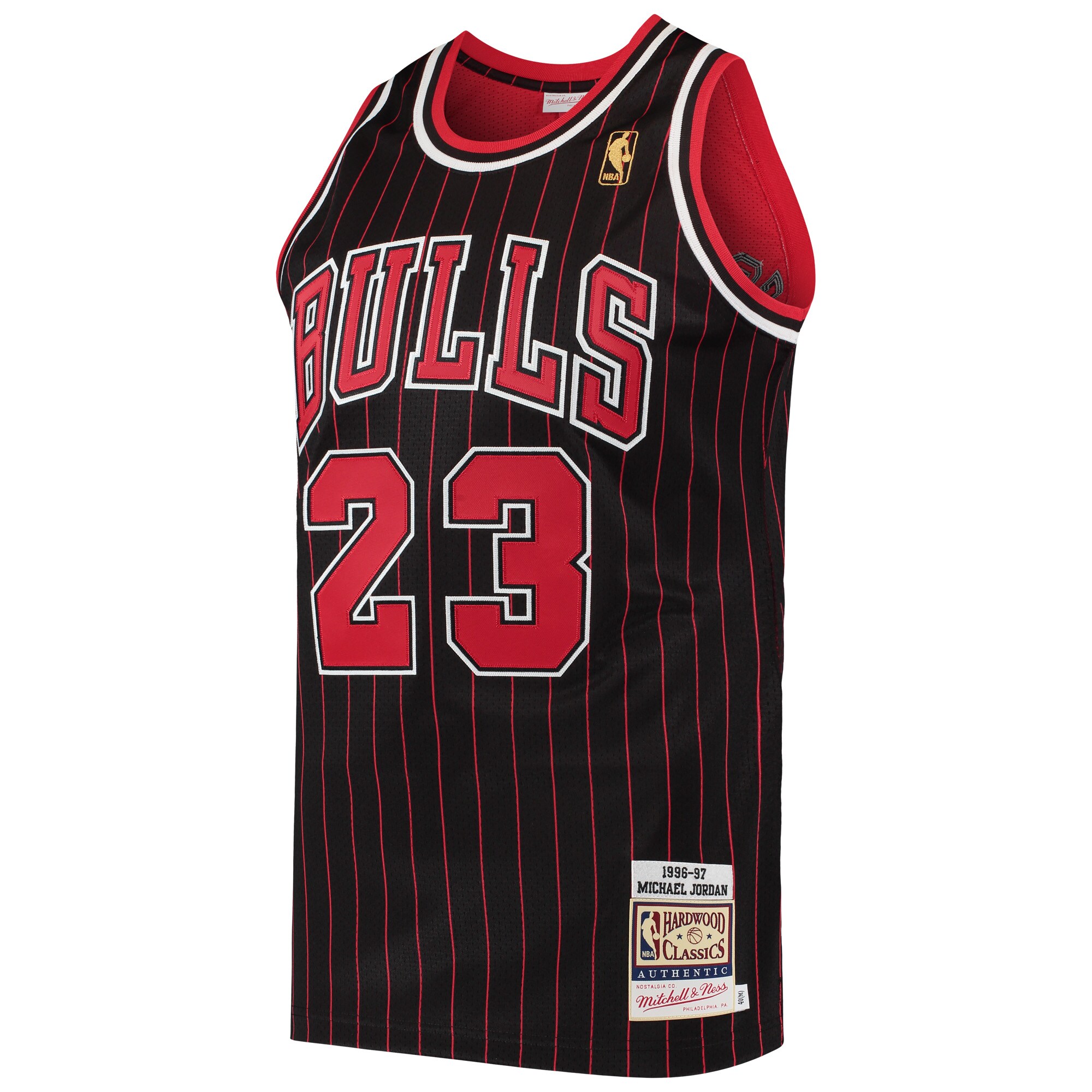 Alternative view of Michael Jordan Chicago Bulls Mitchell & Ness 1996/97 Hardwood Classics Authentic Jersey - Black