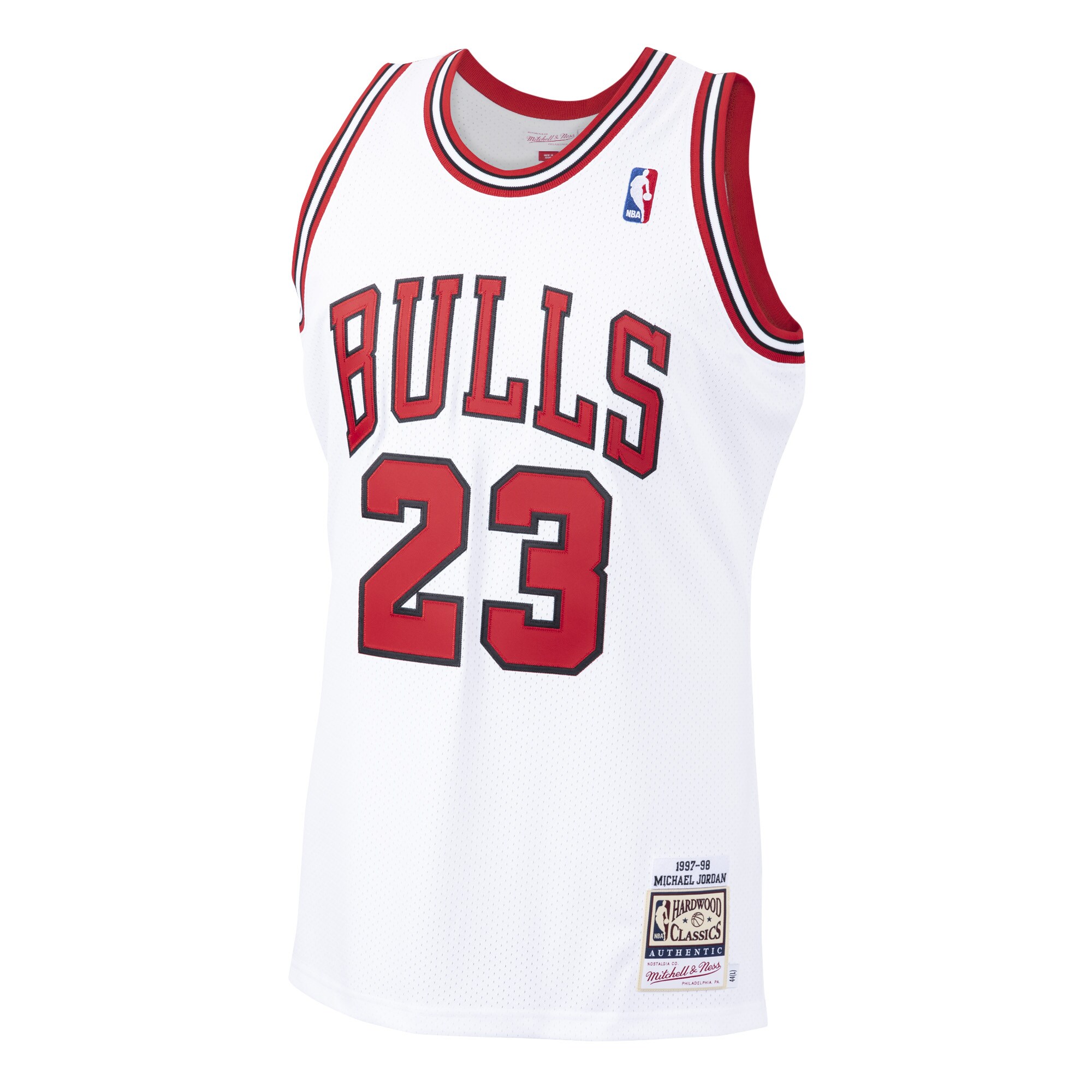 Alternative view of Michael Jordan Chicago Bulls Mitchell & Ness 1997/98 Hardwood Classics Authentic Jersey - White