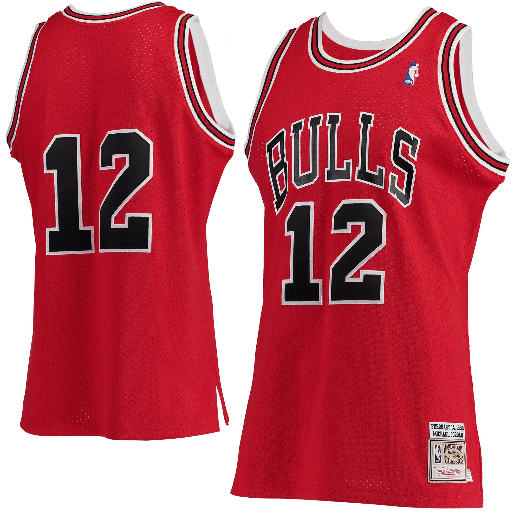 Alternative view of Michael Jordan Chicago Bulls Mitchell & Ness Hardwood Classics #12 Authentic Jersey - Red