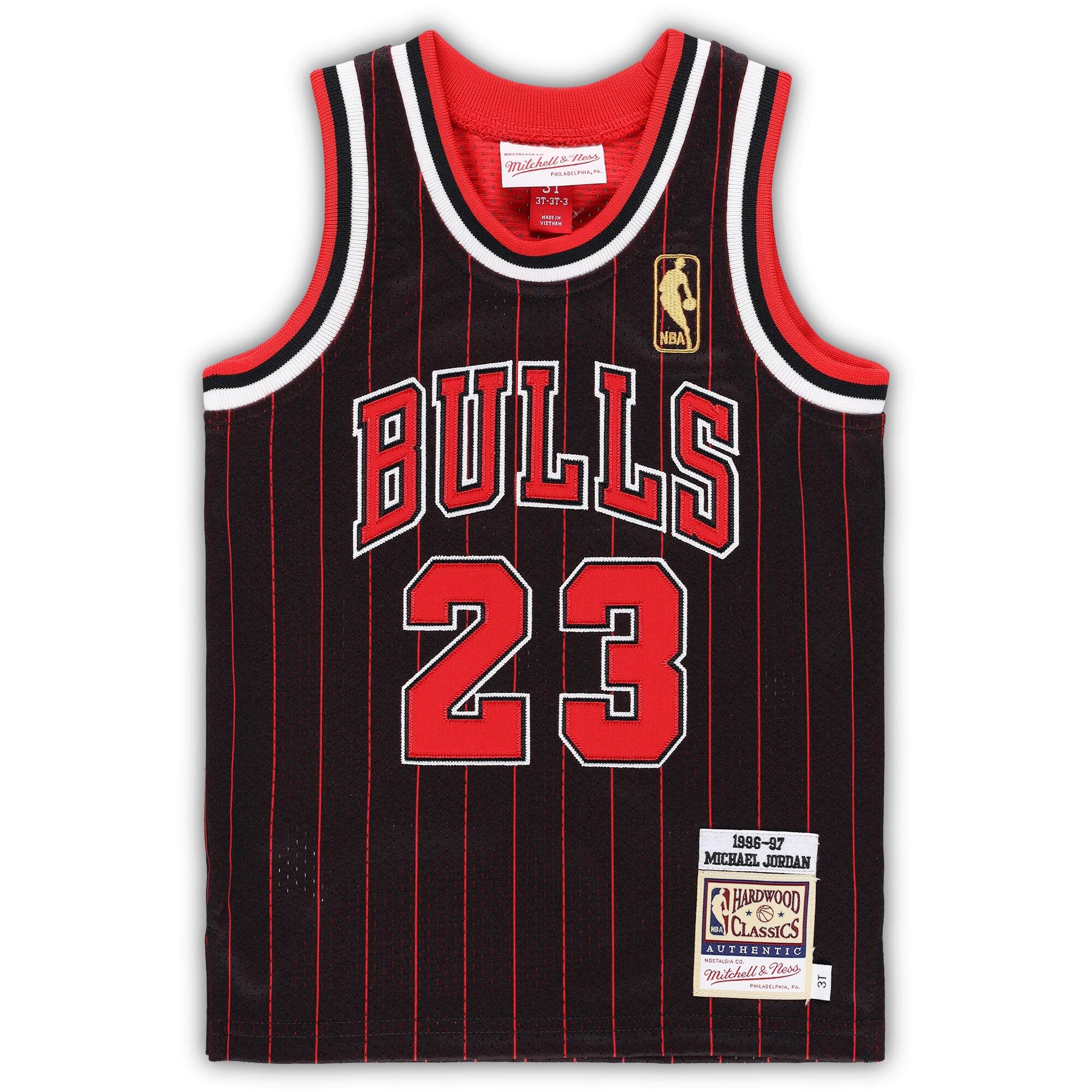 Alternative view of Michael Jordan Chicago Bulls Mitchell & Ness Toddler 1996/97 Hardwood Classics Authentic Jersey - Black