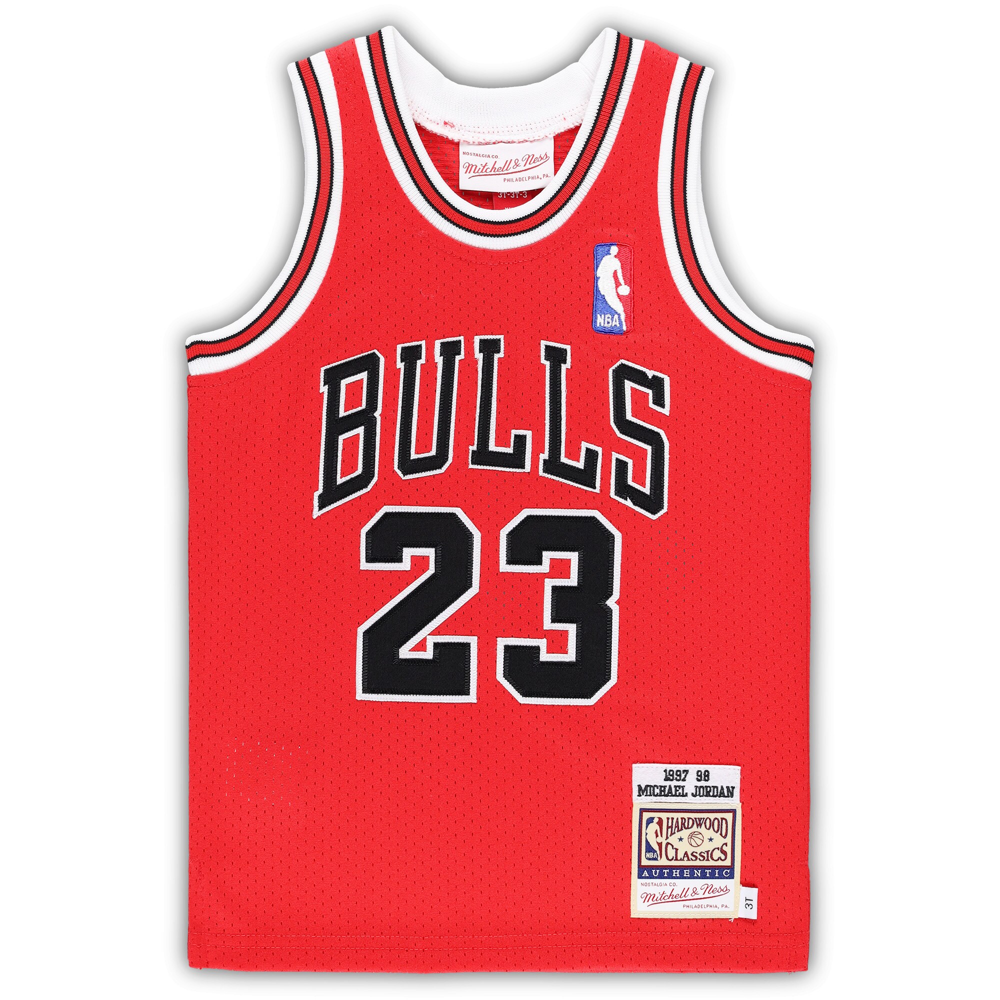 Alternative view of Michael Jordan Chicago Bulls Mitchell & Ness Toddler 1997/98 Hardwood Classics Authentic Jersey - Red