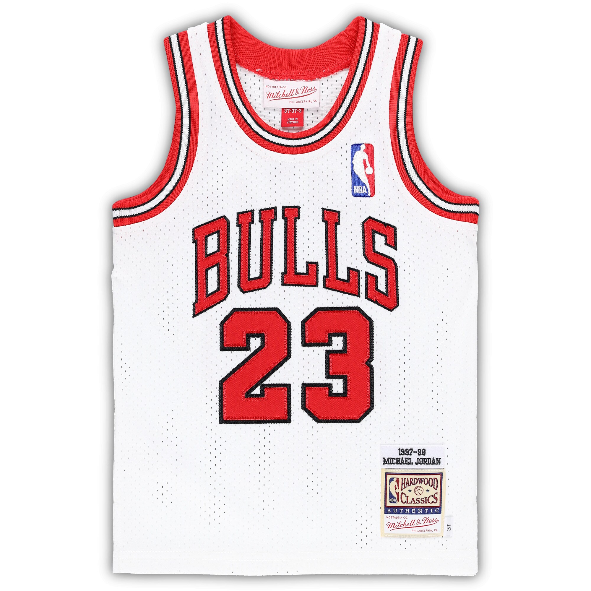 Alternative view of Michael Jordan Chicago Bulls Mitchell & Ness Toddler 1997/98 Hardwood Classics Authentic Jersey - White