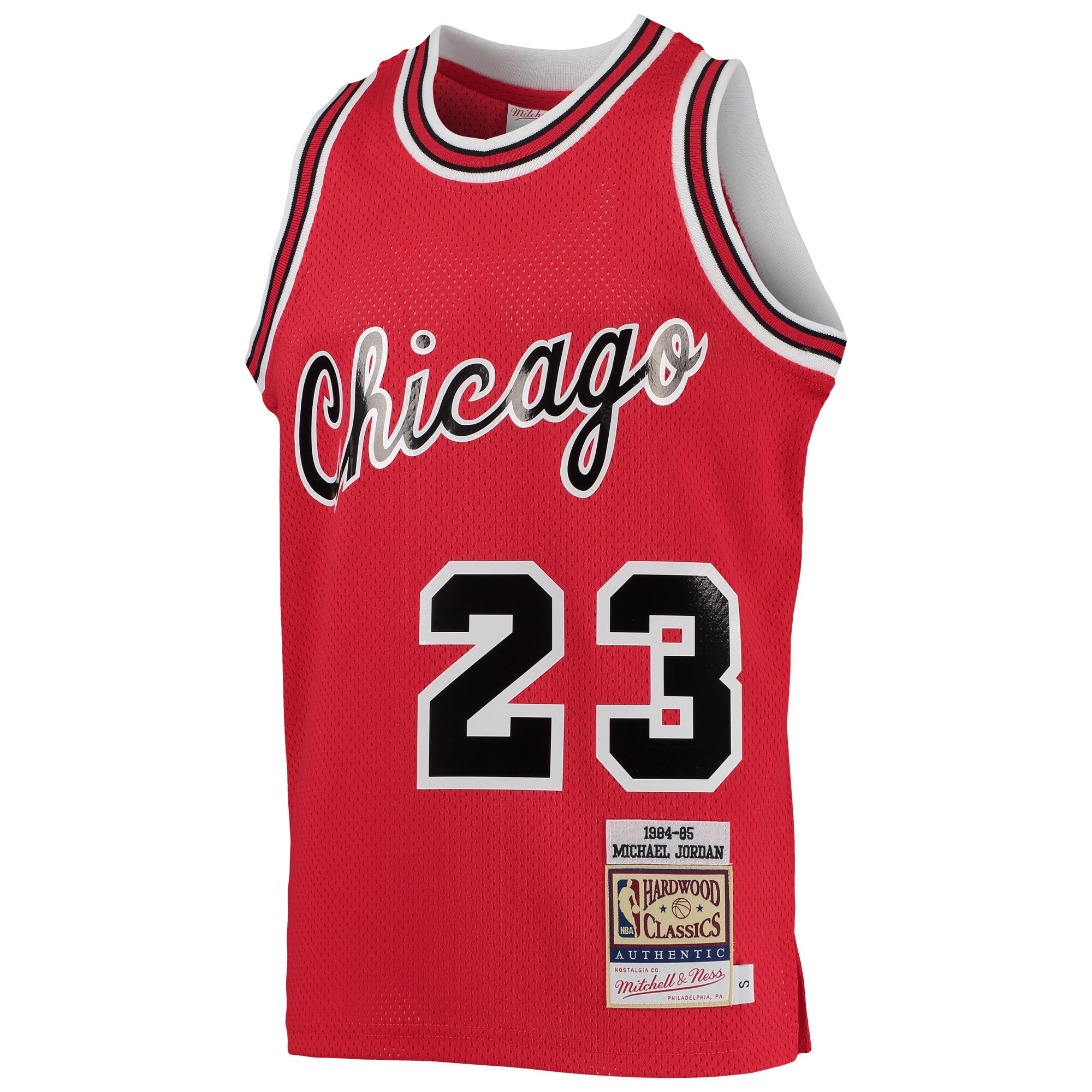 Alternative view of Michael Jordan Chicago Bulls Mitchell & Ness Youth 1984/85 Hardwood Classics Authentic Jersey - Red