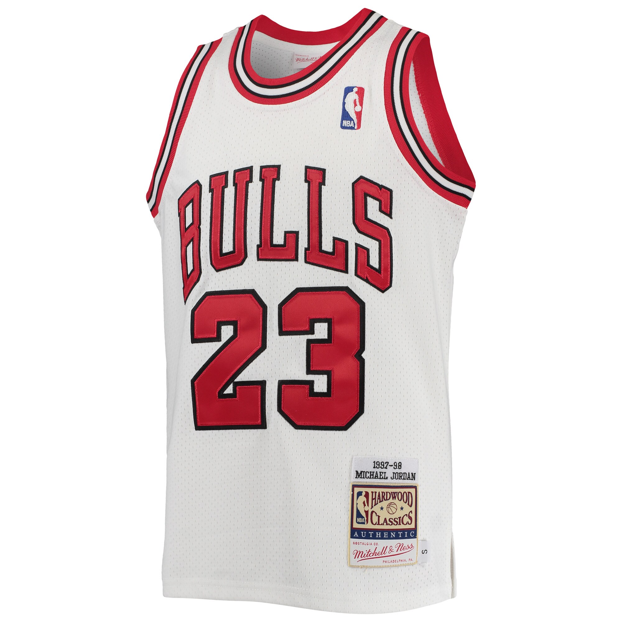 Alternative view of Michael Jordan Chicago Bulls Mitchell & Ness Youth 1997/98 Hardwood Classics Authentic Jersey - White