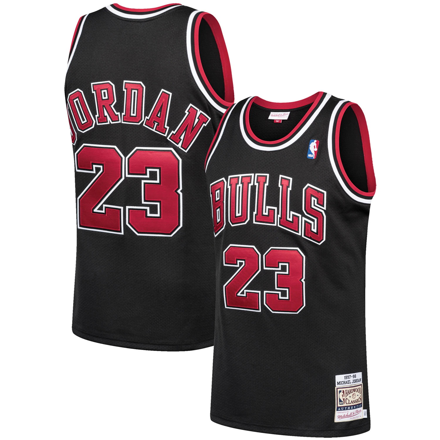 Alternative view of Michael Jordan Chicago Bulls Mitchell & Ness 1997-98 Hardwood Classics Authentic Player Jersey - Black