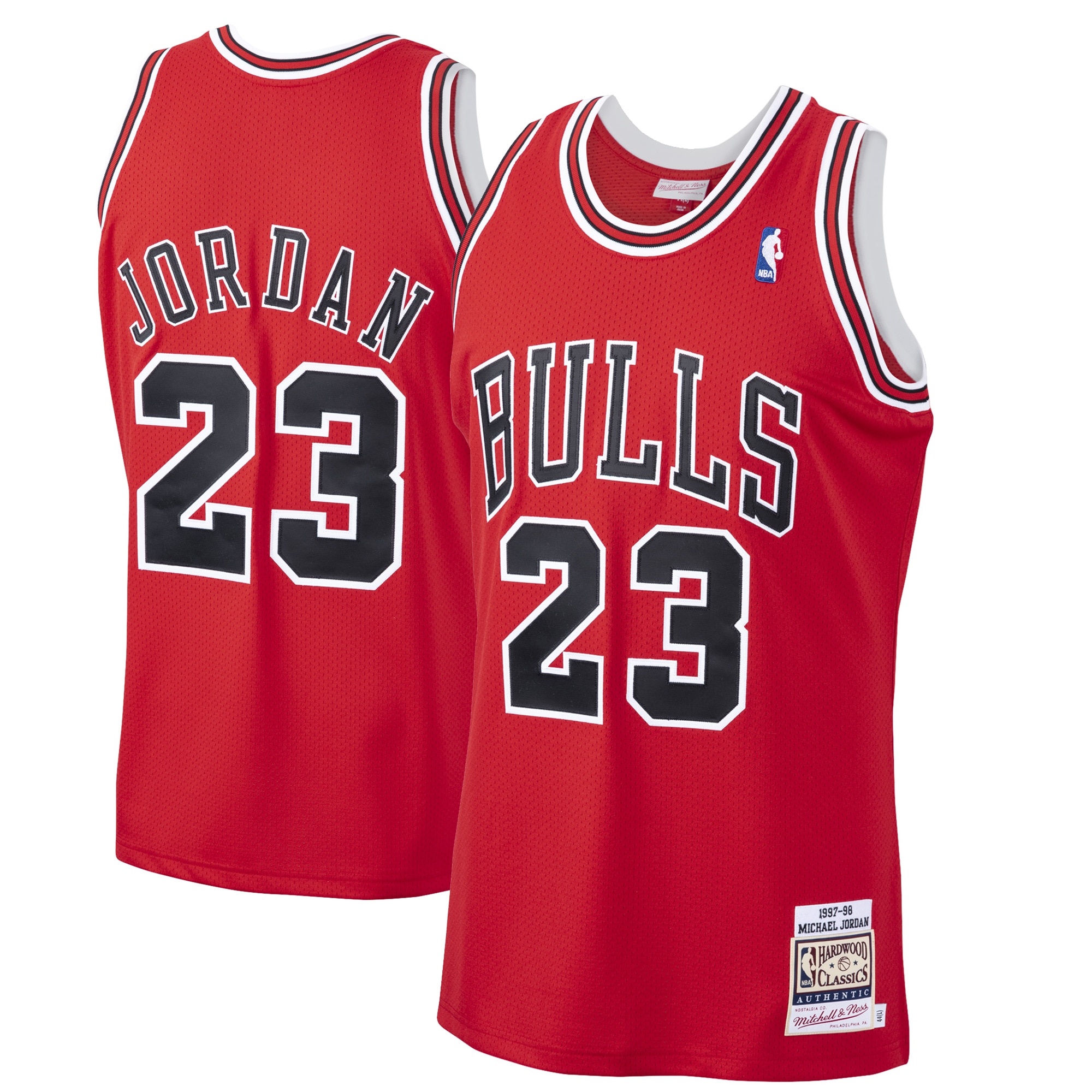 Alternative view of Michael Jordan Chicago Bulls Mitchell & Ness 1997-98 Hardwood Classics Authentic Player Jersey - Red