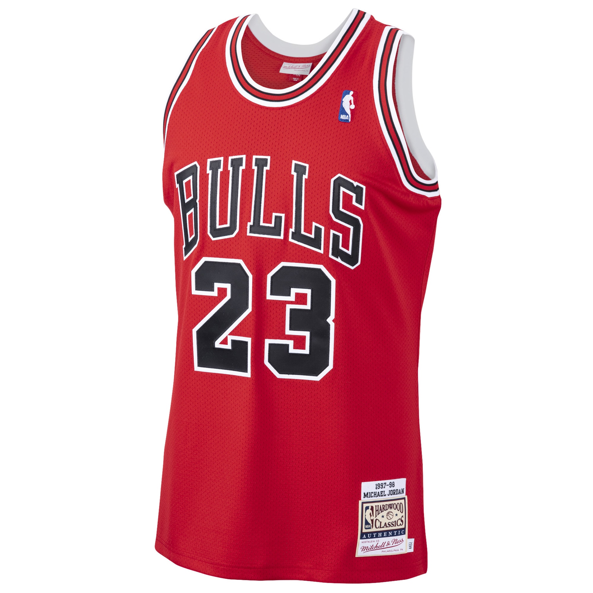 Alternative view of Michael Jordan Chicago Bulls Mitchell & Ness 1997/98 Hardwood Classics Authentic Jersey - Scarlet