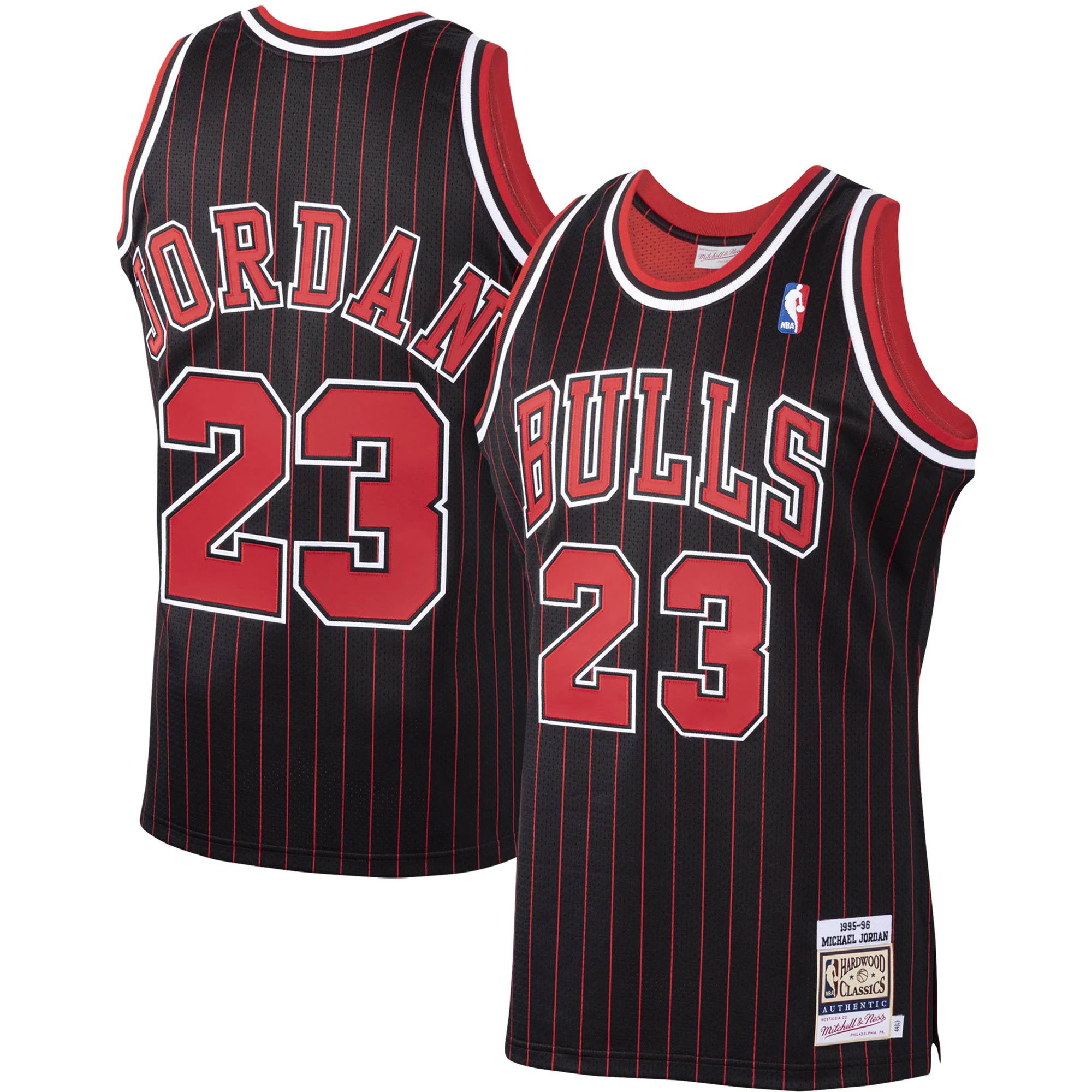 Alternative view of Michael Jordan Chicago Bulls Mitchell & Ness Hardwood Classics 1995-96 Authentic Jersey - Black