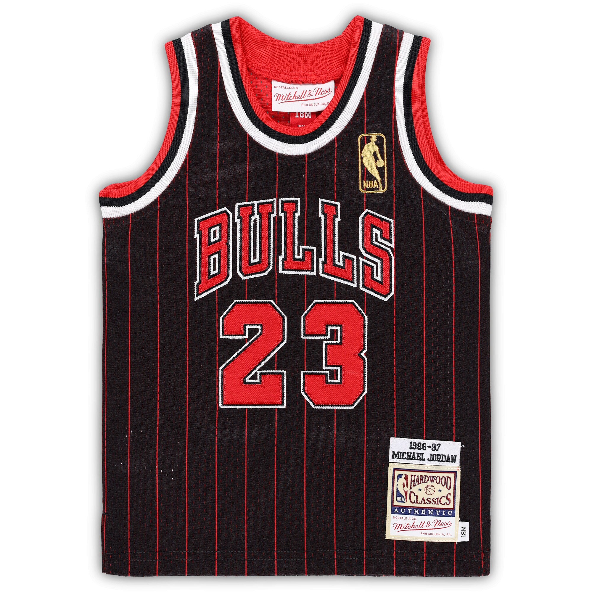 Alternative view of Michael Jordan Chicago Bulls Mitchell & Ness Infant 1996/97 Hardwood Classics Authentic Jersey - Black