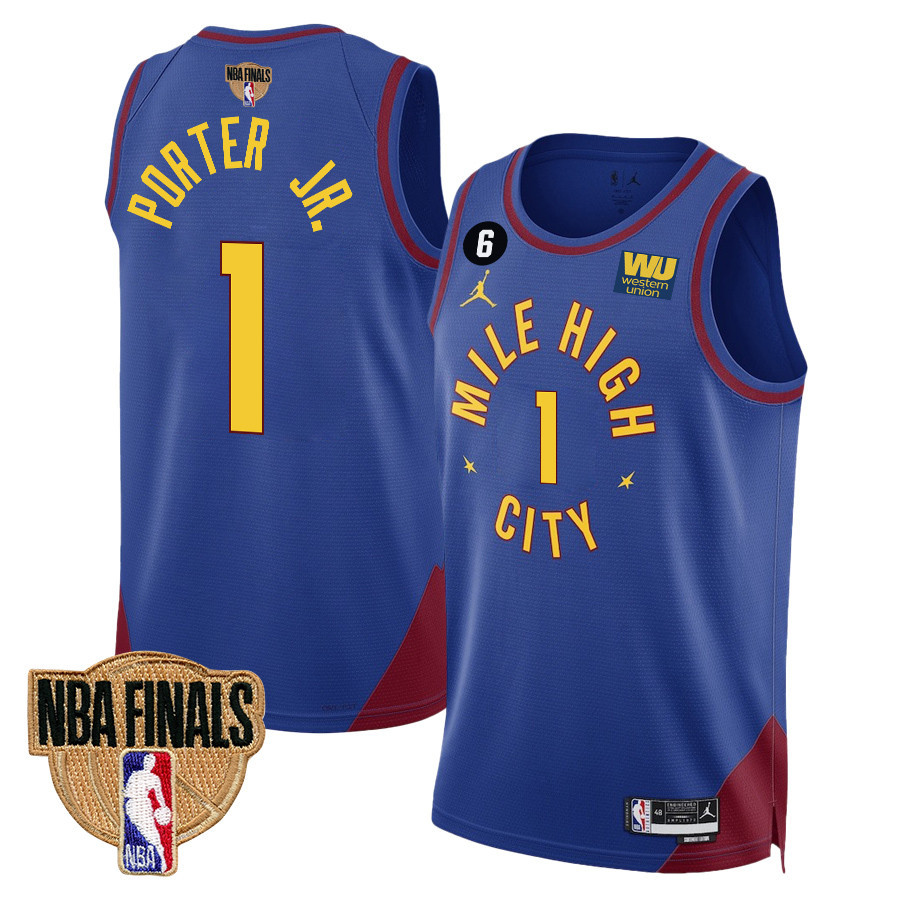 Michael Porter Jr. 1 Denver Nuggets Final Champions 2023 Swingman Jersey - Blue - JS763 