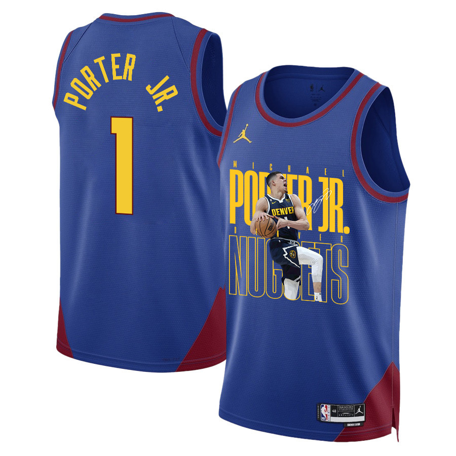Michael Porter Jr. 1 Denver Nuggets Future Superstar 2023 NBA Champions Swingman Jersey - Blue - JS610 
