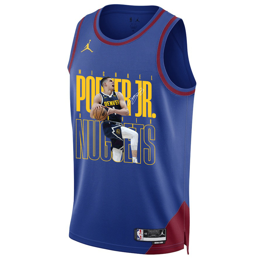 Alternative view of Michael Porter Jr. 1 Denver Nuggets Future Superstar 2023 NBA Champions Swingman Jersey - Blue - JS610 