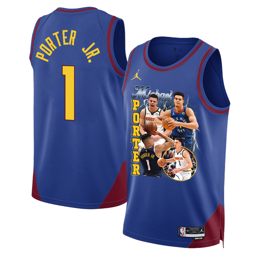 Michael Porter Jr. 1 Denver Nuggets Soaring Forward 2023 NBA Champions Swingman Jersey - Blue - JS129 