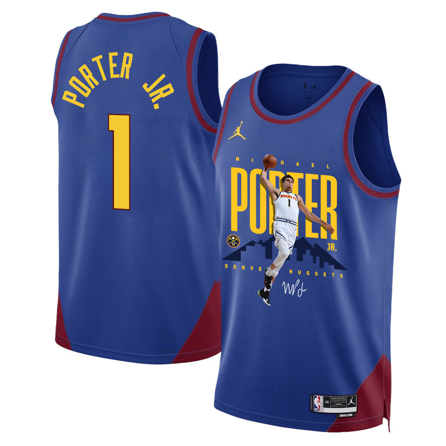 Michael Porter Jr. 1 Denver Nuggets X-Factor Player 2023 NBA Champions Swingman Jersey - Blue - JS692 