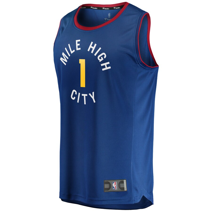 Alternative view of Michael Porter Jr. Denver Nuggets Fanatics Branded Fast Break Jersey - Statement Edition - Blue