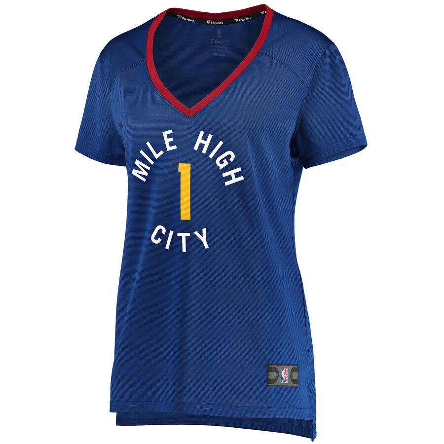 Alternative view of Michael Porter Jr. Denver Nuggets Fanatics Branded Women's Fast Break Player Jersey - Statement Edition - Blue
