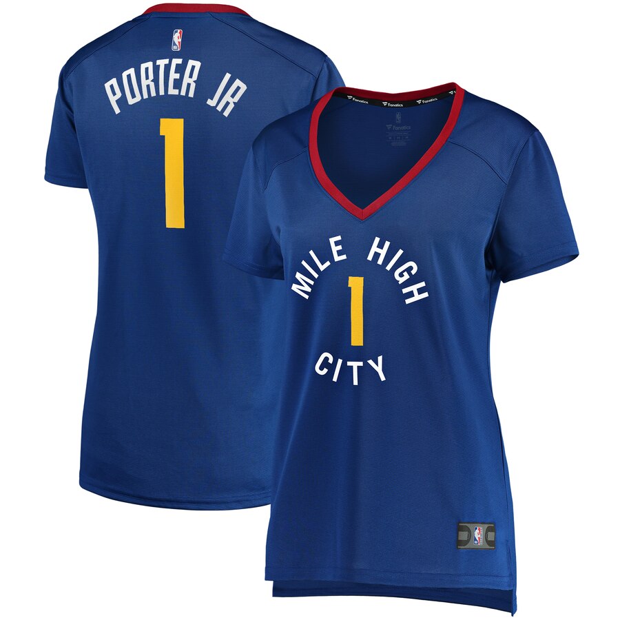 Michael Porter Jr. Denver Nuggets Fanatics Branded Women's Fast Break Player Jersey - Statement Edition - Blue