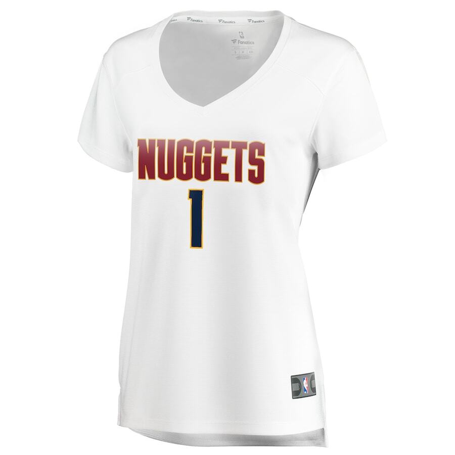 Alternative view of Michael Porter Jr. Denver Nuggets Women's Fast Break Player Jersey - Association Edition - White