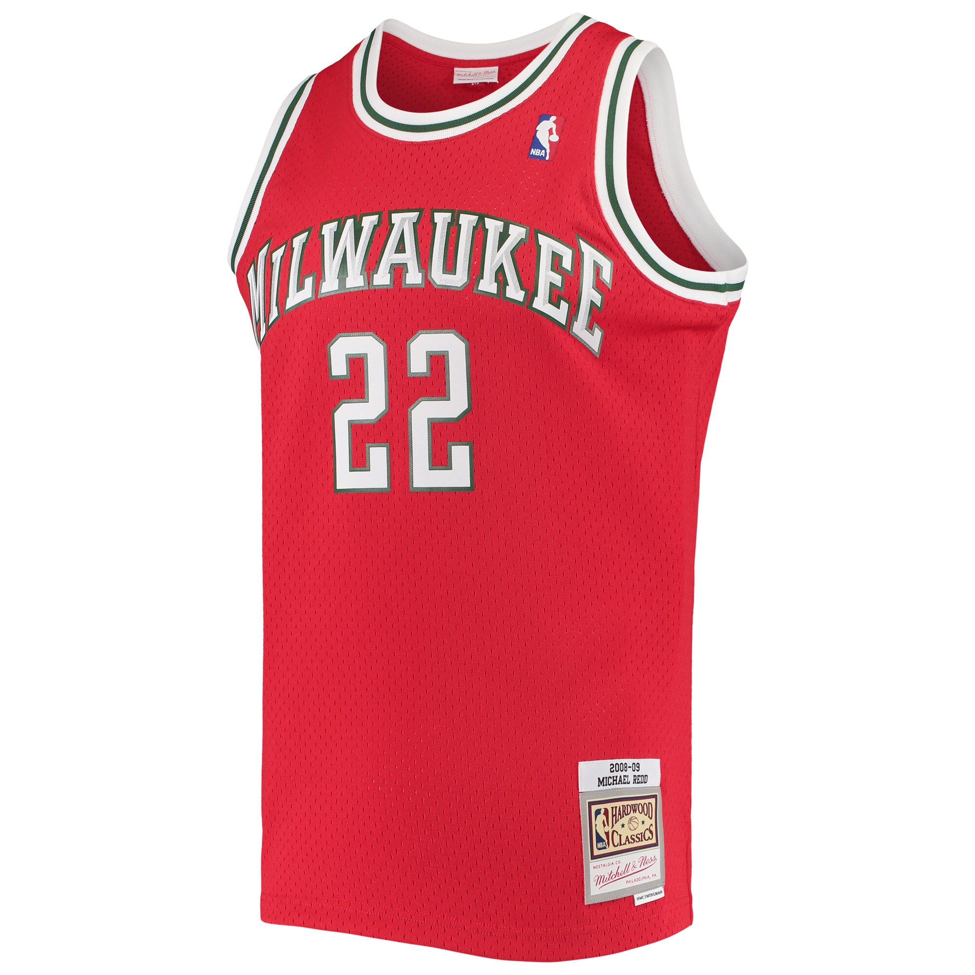 Alternative view of Michael Redd Milwaukee Bucks Mitchell & Ness 2001/02 Hardwood Classics Swingman Jersey - Red
