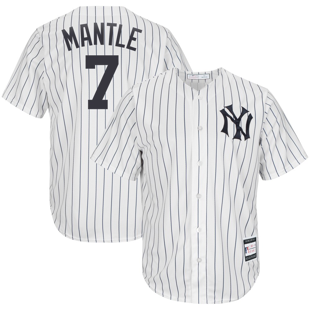Mickey Mantle New York Yankees Home Cooperstown Collection Player Jersey - White/navy