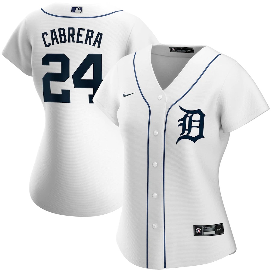 Miguel Cabrera Detroit Tigers Women's Home 2020 Replica Player Jersey ÃƒÂ¢Ã¢â€šÂ¬Ã¢â‚¬Å“ White