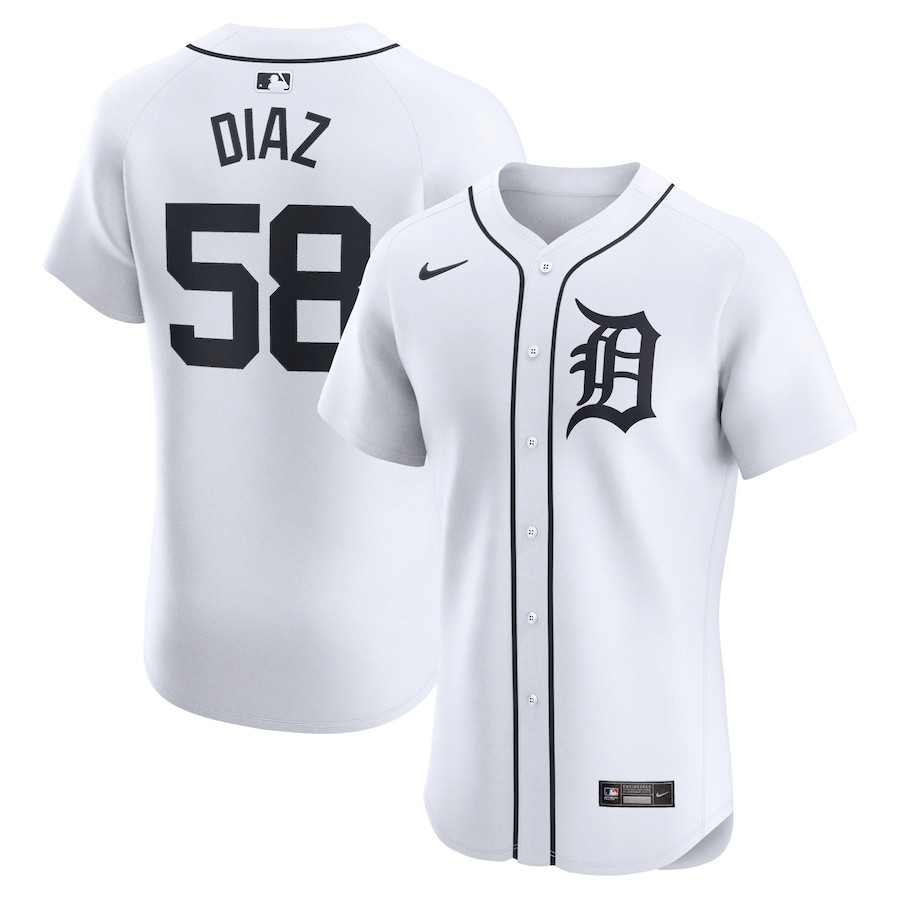 Miguel Diaz 58 Detroit Tigers Home Elite Player Men Jersey - White