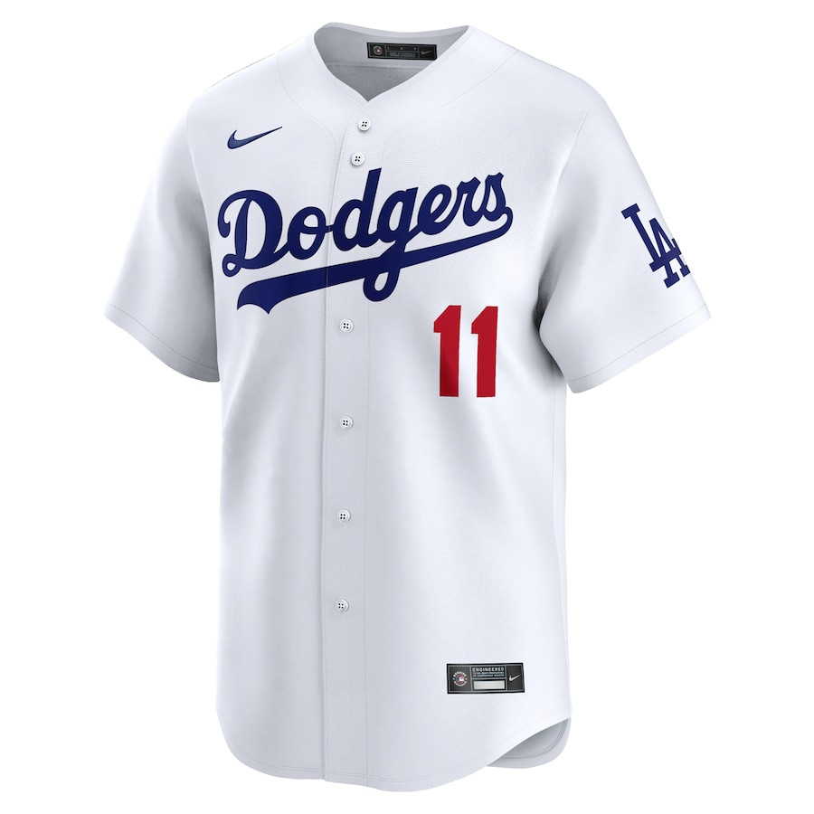 Alternative view of Miguel Rojas 11 Los Angeles Dodgers Home Limited Player Men Jersey - White 