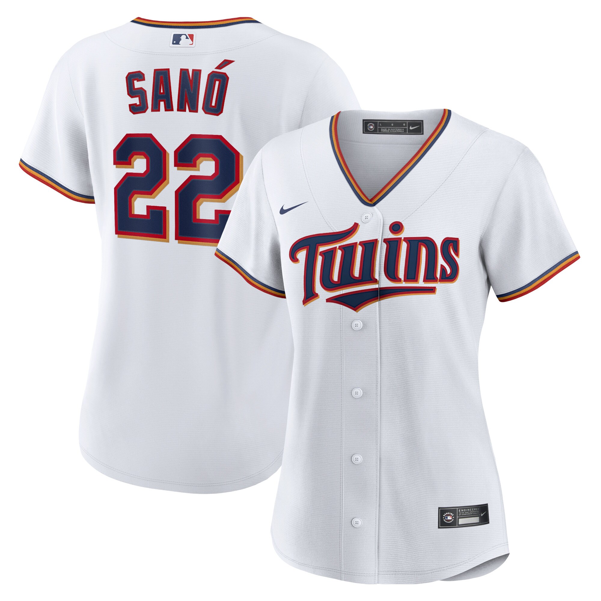 Alternative view of Miguel Sano Minnesota Twins Women’s Home Replica Player Jersey – White