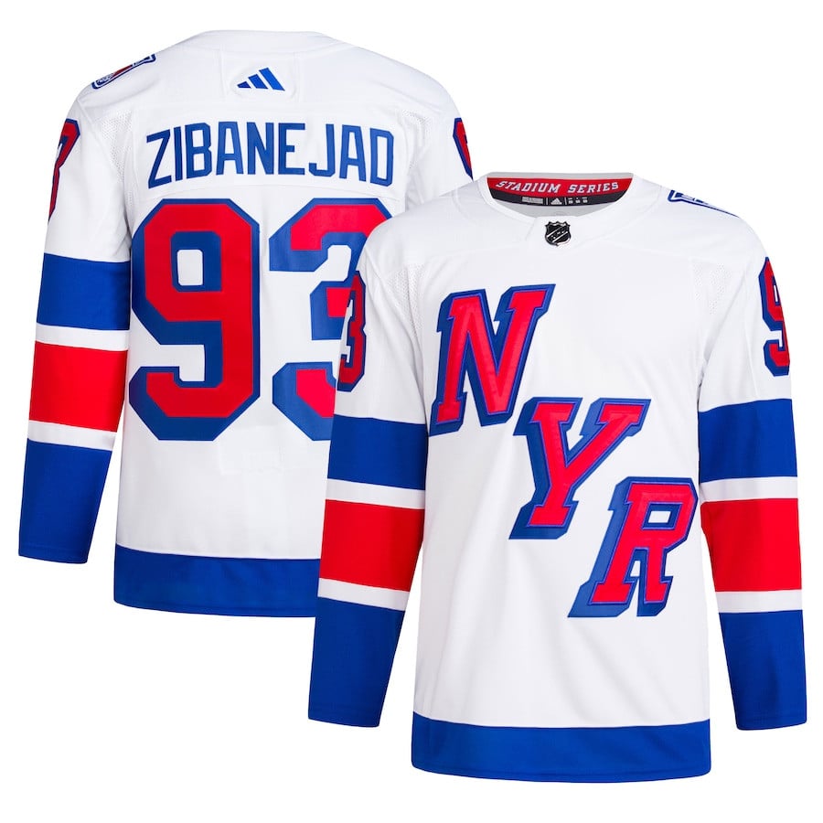 Mika Zibanejad 93 New York Rangers 2024 Stadium Series Primegreen Men Jersey - White - JS734 