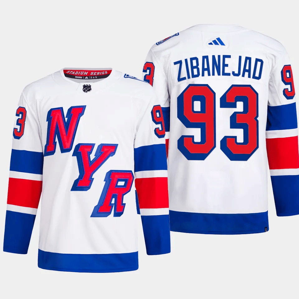 Mika Zibanejad 93 New York Rangers 2024 Stadium Series Primegreen Men Jersey - White - JS892 