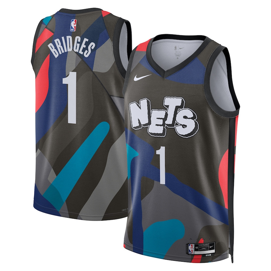 Mikal Bridges 1 Brooklyn Nets 2023/24 City Edition Swingman Jersey - Black - JS459 