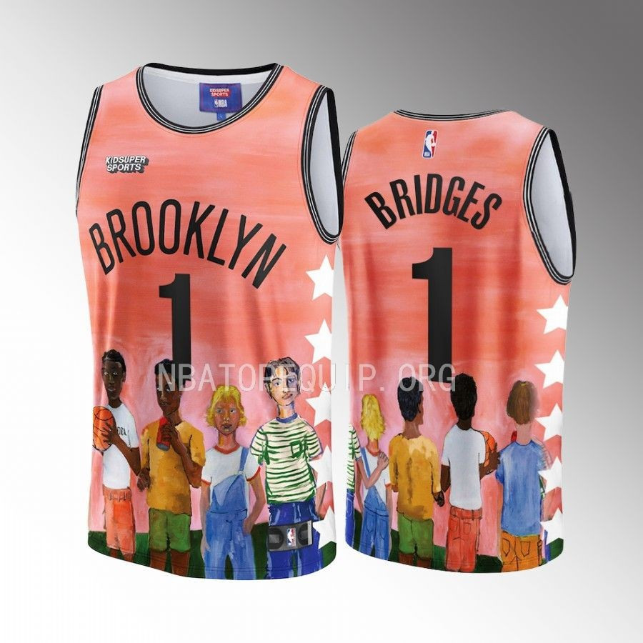 Mikal Bridges 1 Brooklyn Nets NBA & KidSuper Studios Unisex Hometown Jersey - JS952 