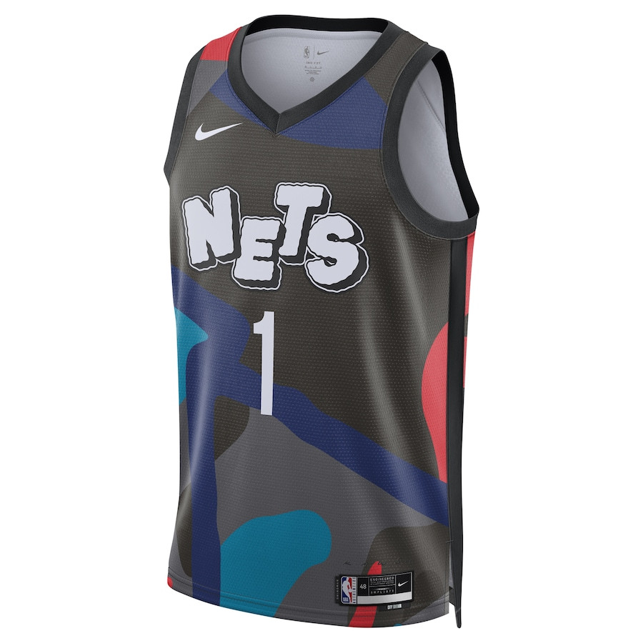 Alternative view of Mikal Bridges 1 Brooklyn Nets New Orleans Pelicans 2023/24 Swingman Jersey - City Edition - Unisex Black - JS634 